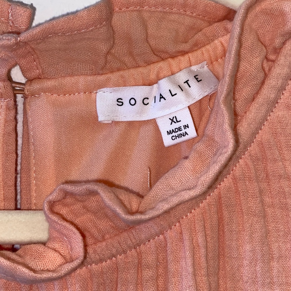 Tiered Boho Peach Sleeveless Dress - Picture 2 of 3